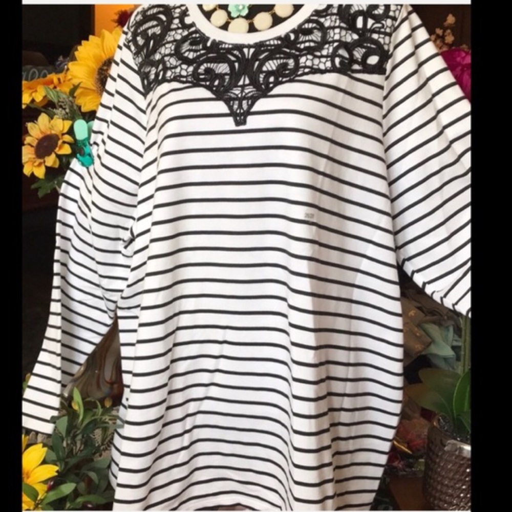 LOWEST 🌺 NWT LANE BRYANT Sz14/16 or 18/20 STRIPE SWEATSHIRT TOP - Picture 12 of 13